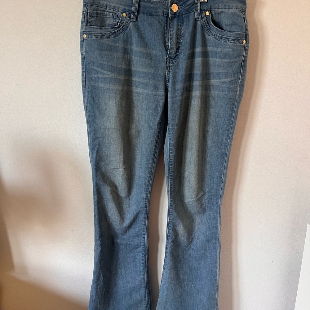 Buffalo David Bitton Blue Flare Wide Leg Jeans